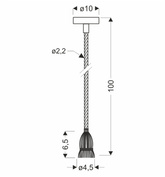 Suspensie pentru lampa E27 100cm cordon maro 31-04888