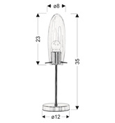 Melot 41-10813 lampe de table en verre nickel mat