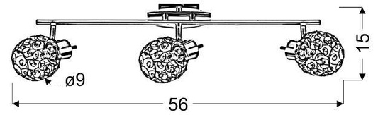 Lampa ścienna listwa 3X40W G9 chrom HORUS 93-19158