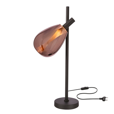 Bedside lamp Denso 26 black glass shade copper for reading