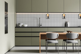 Pendant lamp KLEA glass with graphite and milky shade modern lamp over dining table for living room G9 LED