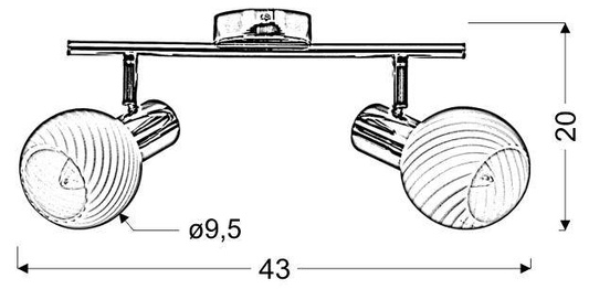 Candellux Turno 92-94202 wall lamp, E14 chrome strip