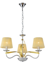 Lampa wisząca chrom / złoty nitkowy abażur 3x40W Diva Candellux 33-55057