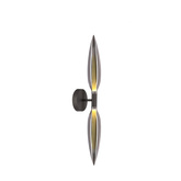 Nordic wall light black smoked glass double for living room and bedroom