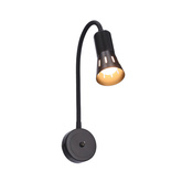 Aplică neagră reglabilă pe braț + comutator Arena Candellux 91-81353