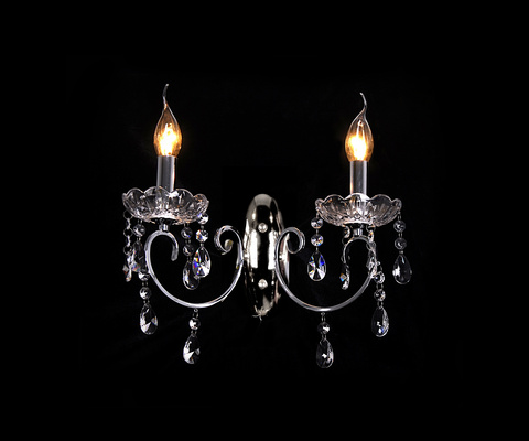 Double chrome wall sconce with crystals Aurora Candellux 22-96138