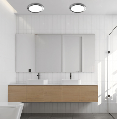 Runde Badezimmer-Deckenleuchte aus satiniertem Nickel IP44 Aquila 12-84180