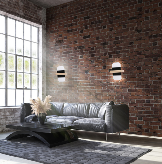 April lamp wooden wall lamp 1x6 LED black+white