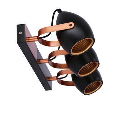Black and copper adjustable spot lamp E14 3x40W Anica 93-82589