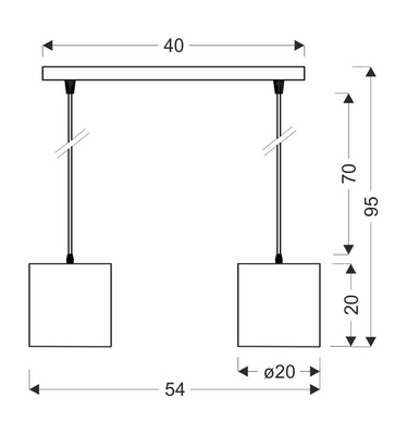 Hanging lamp white strip 2xE27 Atlanta 32-00644