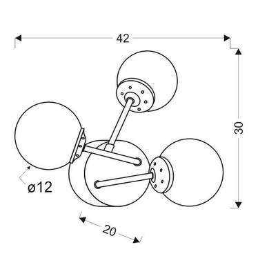 Applique murale triple chrome avec abat-jour en verre Best Candellux 23-67258