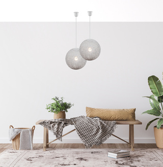 Lampă bilă suspendată 30cm 1xE27 alb CARUBA 31-26944