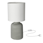 Tischlampe aus grauer Keramik für den Nachttisch Iner Candellux 41-79886