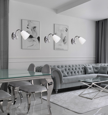 Chrome wall lamp with white shade 40W E14 Ursella Candellux 21-76991