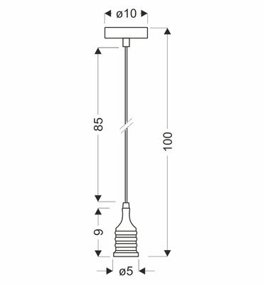 Sling metalic negru/lampa patinata E27 31-04895
