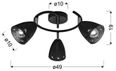 Plafonnier Luxan 39x39 noir 48w led 4000k led s.blanc