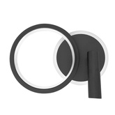 MONET wall lamp round black 16W LED 4000K white shade