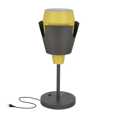 Table lamp gray yellow with switch Falun LEDEA 50501150