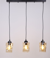 Hängelampe schwarz/bernsteinfarbener Streifen 3xE27 Felis 33-00187