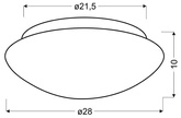 Plafon biały szklany do łazienki E27 60W 28cm Nina Candellux 13-74235