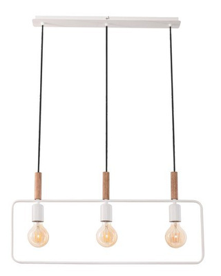 Lampe suspendue blanche hauteur réglable 3x60W E27 Frame 33-73532