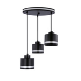 Suspension noir/plaque chromée 3xE27 Wama 33-00484