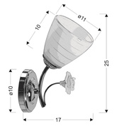 Ariam Candellux 21-77011 einzelne weiße Wandleuchte aus Chrom