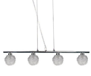 Hanging lamp chrome glass ball in braid 4x40W Wind Candellux 34-14092