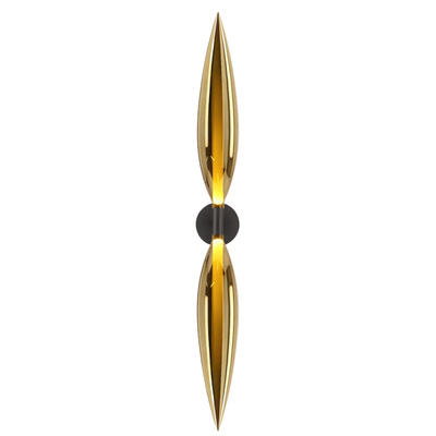Nordic wall light black with golden glass shades 2xG9