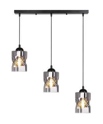 Hanging lamp black/smoke strip 3xE27 Felis 33-00149