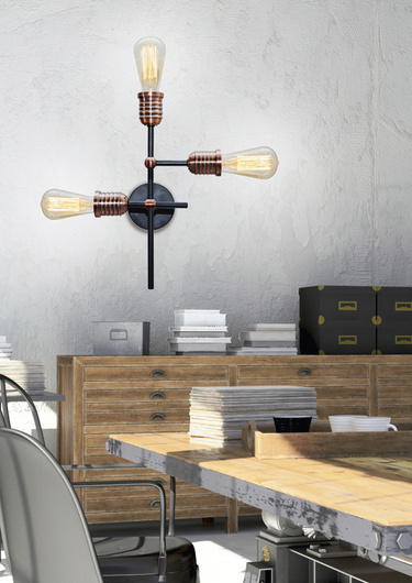 Lampa sufitowa Kirimu 33-66893 3xE27 Czarna