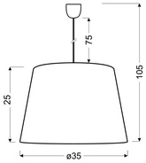 Plafonnier suspendu 35cm Karen 31-03225 1xE27