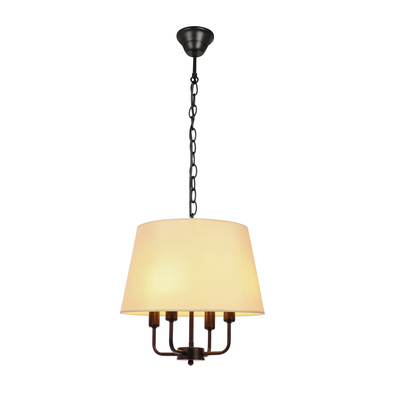 Pasteri Hängelampe schwarz matt 4x40w e14 beige Lampenschirm 31-01368
