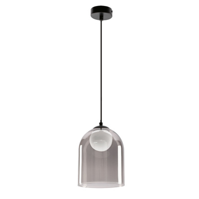Pendant lamp KLEA glass with graphite and milky shade modern lamp over dining table for living room G9 LED