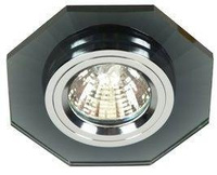 Deckenleuchte mr16 ss-14 ch/bk mr16 chrom sechseckig schwarz glas