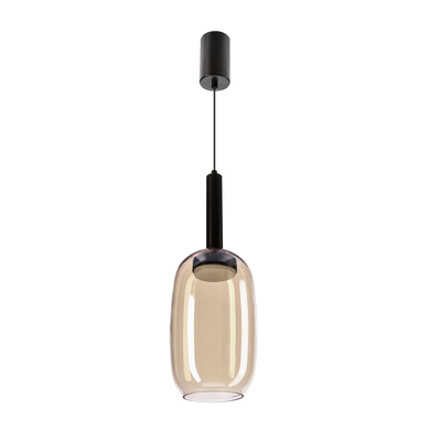 Suspension Bueno verre abat jour ambre simple GX53