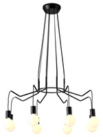 Suspension ceiling lamp black matt luminaire 8x40W Basso Candellux 38-71057