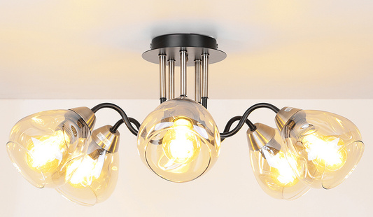 Smoked black/gold ceiling lamp 5xE27 Unica 33-00880