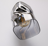 Wall lamp black smoked glass shade Felis 21-00125