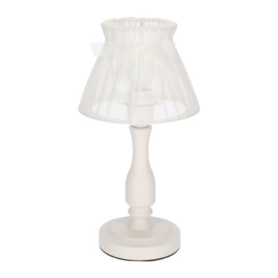 Lampe de chevet abat-jour en organza blanc 40W E27 Zefir Candellux 41-73815