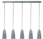Hanging lamp chrome crystal strip 5 Emo 35-18604