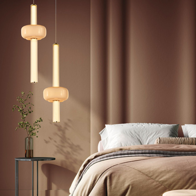 Lampa wisząca Puras G ze szklaną ozdobą pojedyncza LED 15W 3000K do salonu