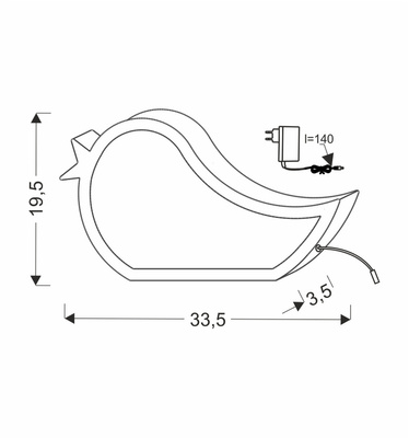 lampa de masa bird pentru copii led iq kids albastru