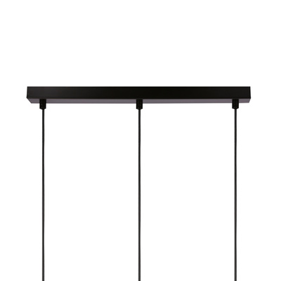 Lampe suspendue Wels 3X40 noir + abat-jour en bois fumé 33-22004