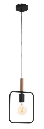 Lampe suspendue noire hauteur réglable 60W E27 Frame 31-73501