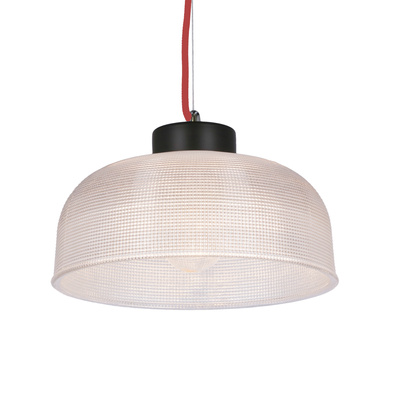 Suspension 27cm verre/câble rouge Liverpool Ledea 50101288