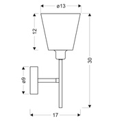 Chrome wall lamp with conical fabric shade E14 Vox Candellux 21-70616