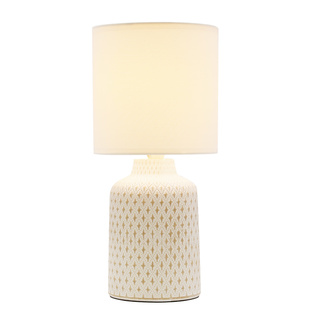 Tischlampe aus weißer Keramik für den Nachttisch Iner Candellux 41-79848