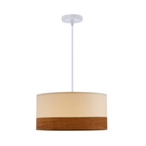 Lampa suspendata Bianco alb 1x40w e27 alb + abajur nuc