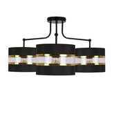 Andy Hängelampe schwarz e27 Schwarz+goldener Lampenschirm